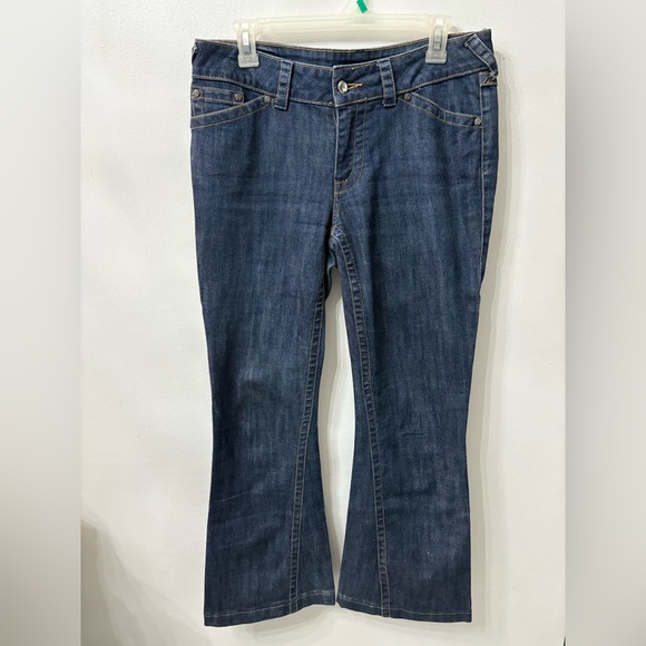 Allen B. by Allen Schwartz Women’s Size 8 Blue Flared Jeans Rhinestone SEE NOTE - Picture 1 of 12